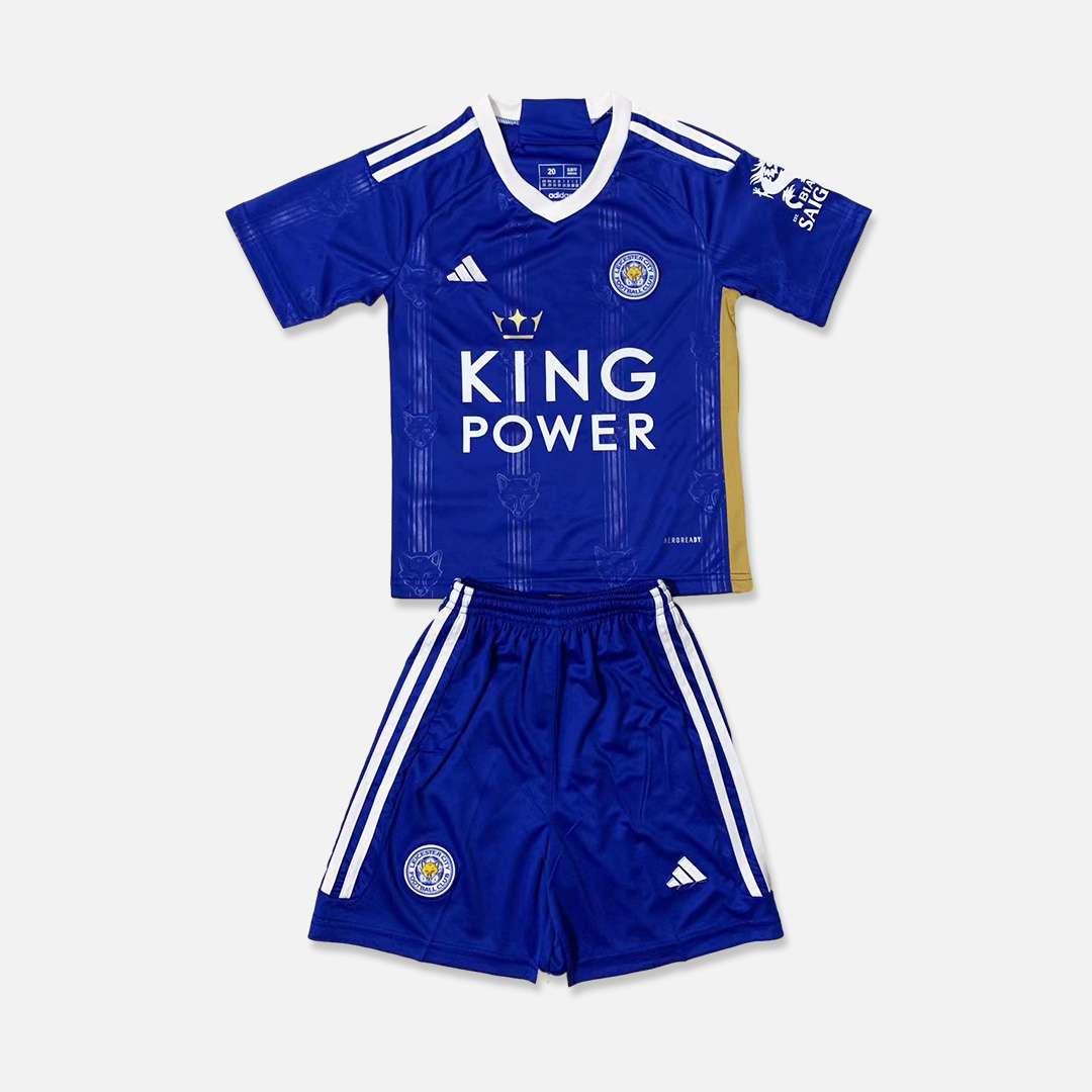 Leicester City 23-24 Home Stadium Men's Adult Jersey Set - Fans Version